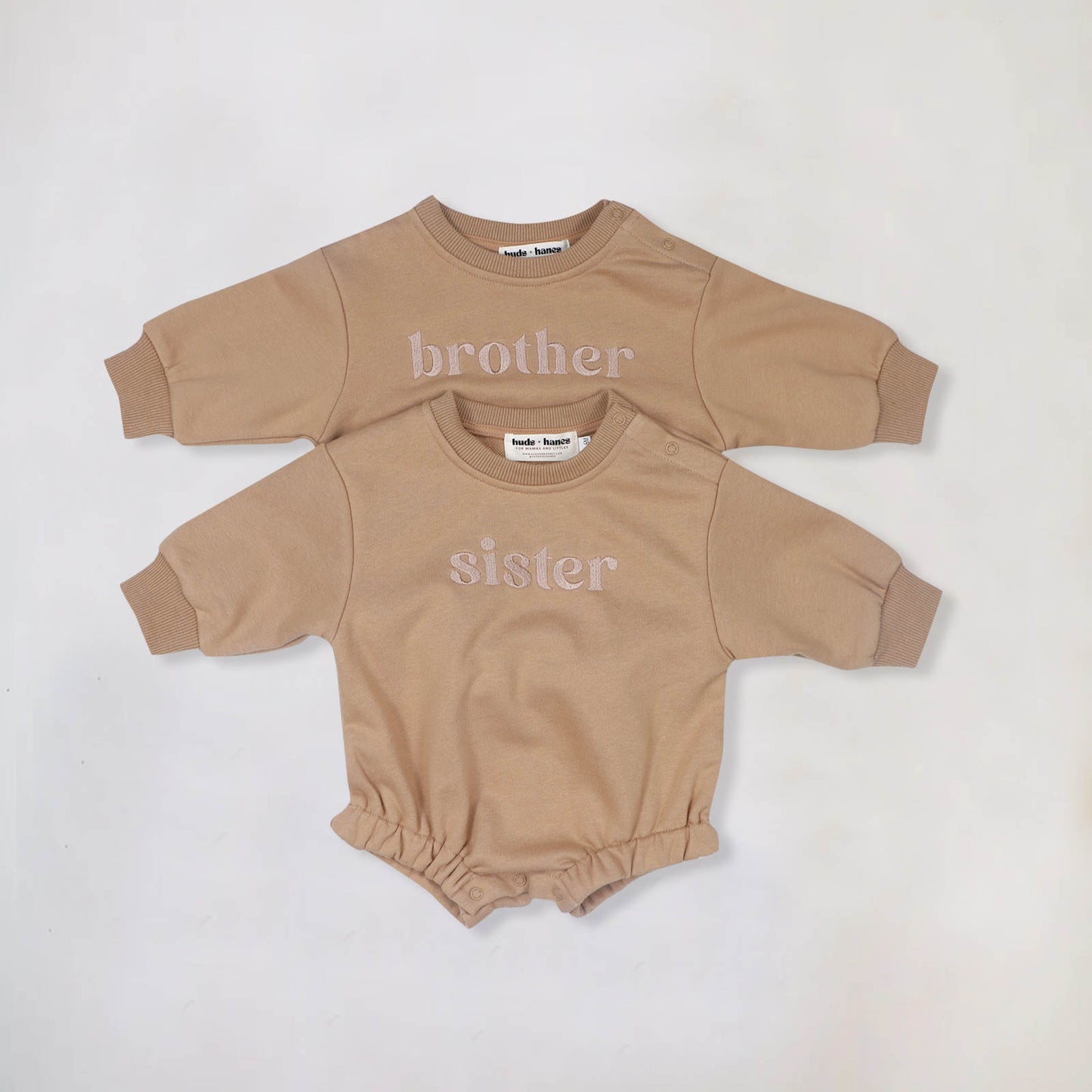Brother Embroidered Sweatshirt Romper
