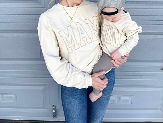 MINI Embroidered Corded Crew