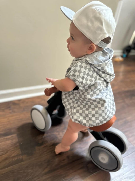 Ryder Checkered Hoodie Romper