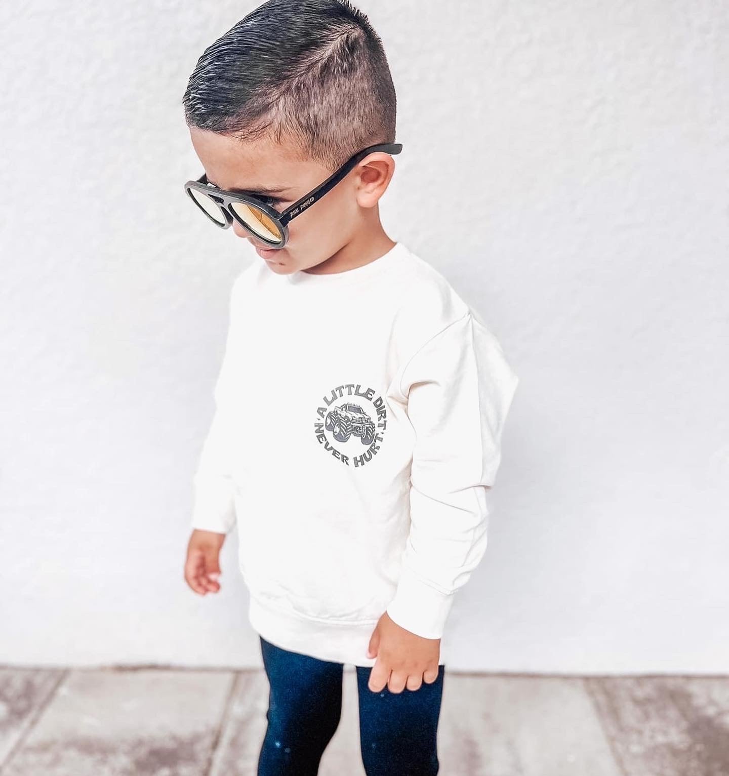 Monster Truck Acid Wash Crewneck Sweatshirt