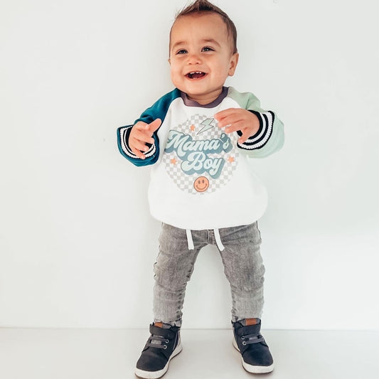 Groovy Varsity Sweater | Mama’s Boy