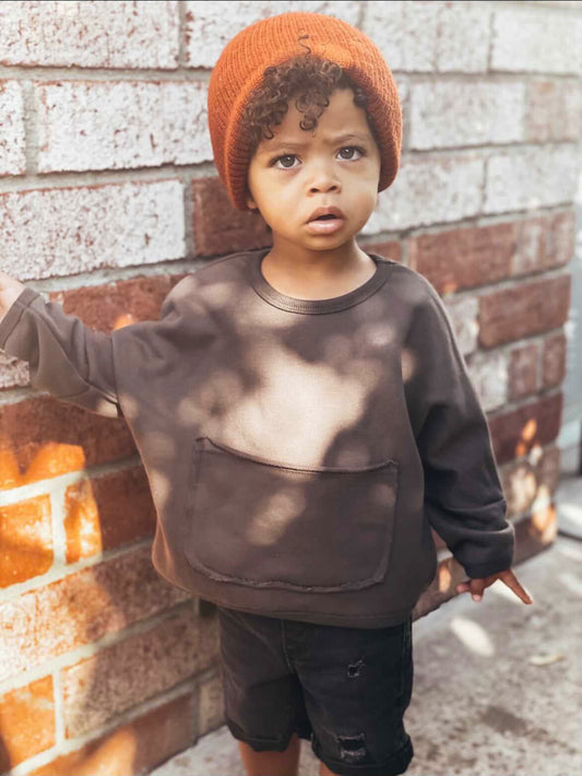 Pocketed Terry Sweater