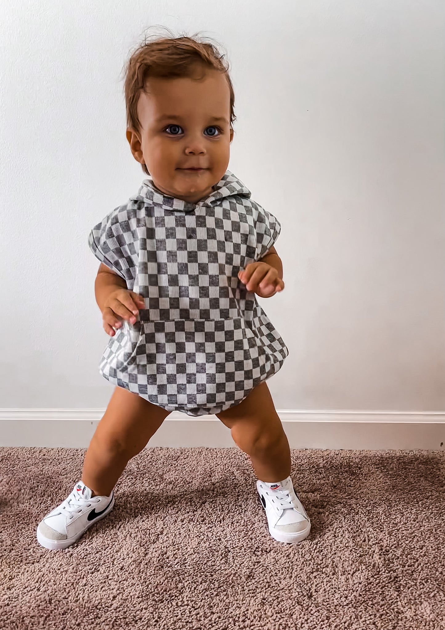 Ryder Checkered Hoodie Romper