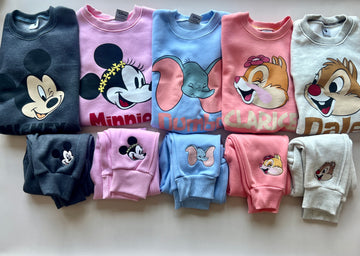 Disney Character Embroidered Sweat Set