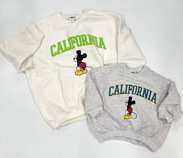 California Oversized Puff Print Mickey Sweatshirt