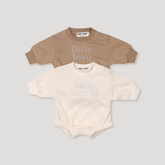 Little Love Embroidered Sweatshirt Romper