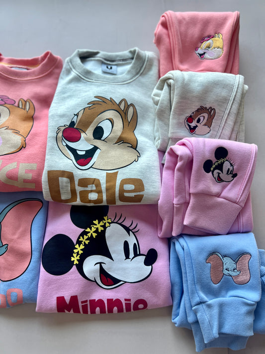 Disney Character Embroidered Sweat Set