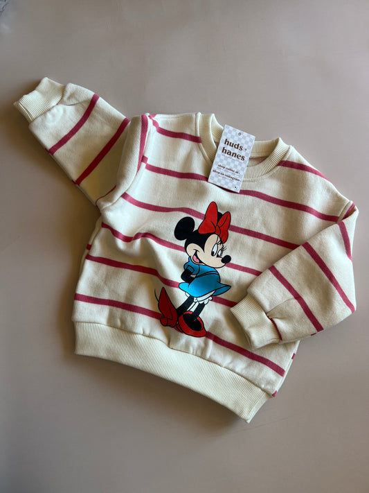 Disney Mouse Stripe Crewneck Sweatshirt