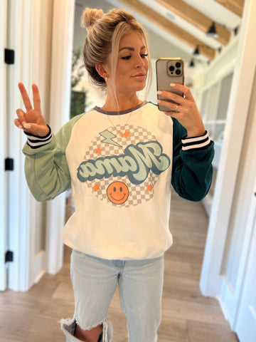 Groovy Varsity Sweater | Mama