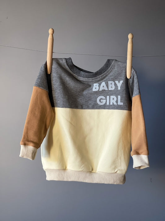 Color Block Terry Sweater | Baby Girl