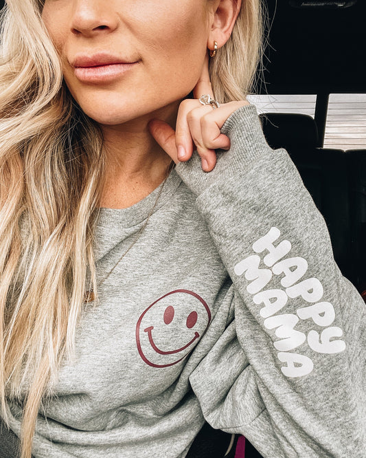 Smiley Fleece Sweater | Happy Mama