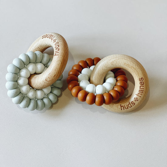 Wood + Silicone Rattle Teether