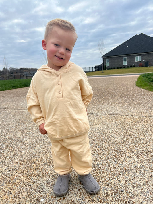 Henley Hoodie Sweater Set