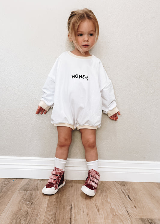 Oversized Sweater Romper | Honey