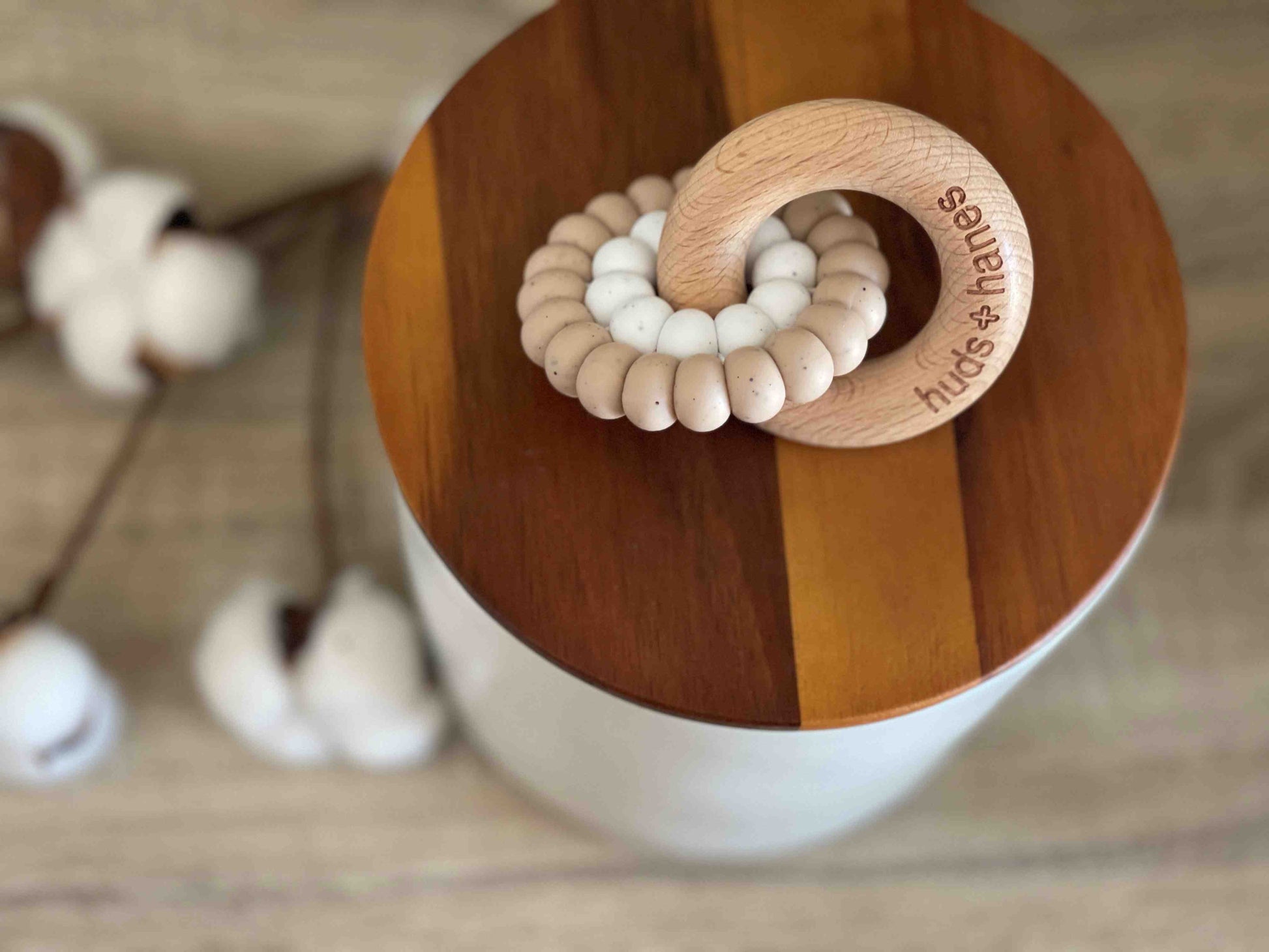 Wood + Silicone Rattle Teether