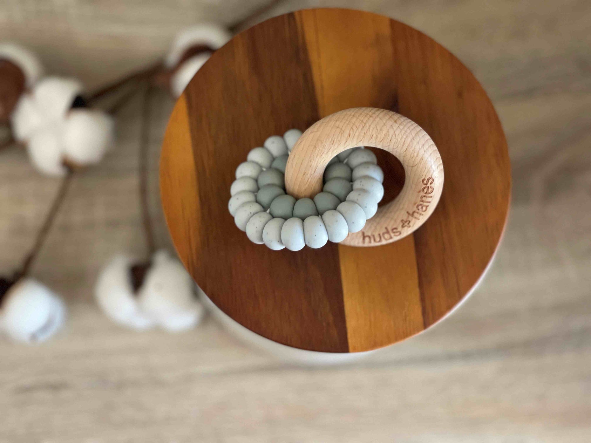 Wood + Silicone Rattle Teether