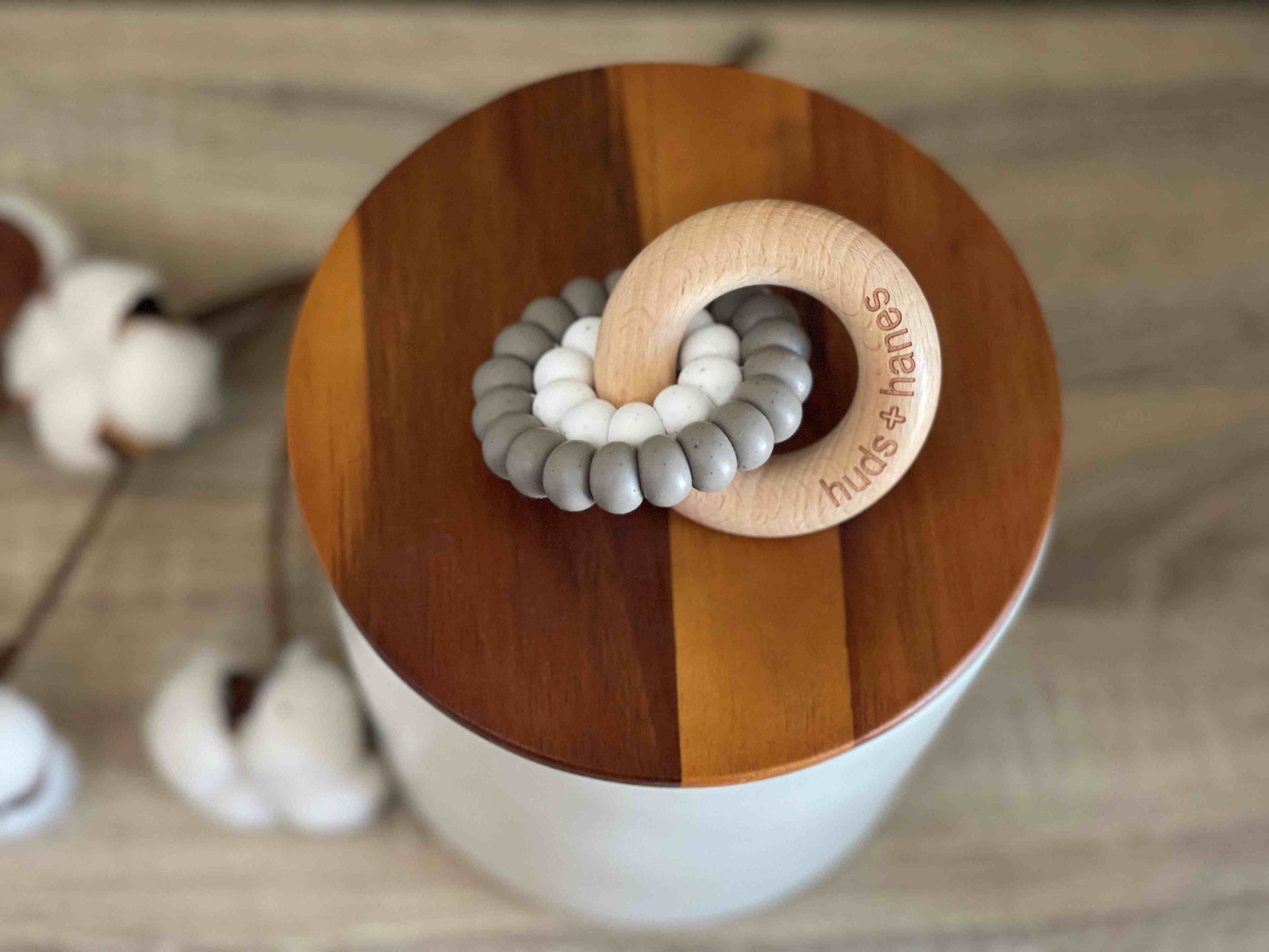 Wood + Silicone Rattle Teether