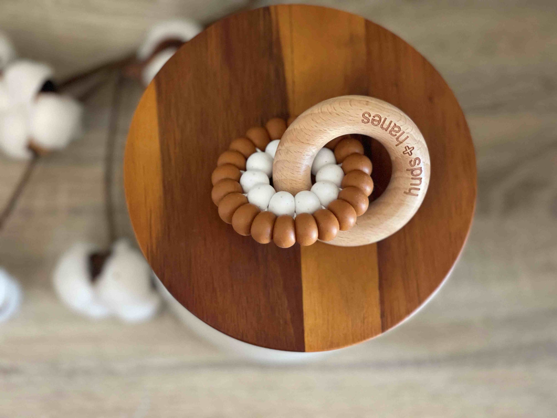 Wood + Silicone Rattle Teether